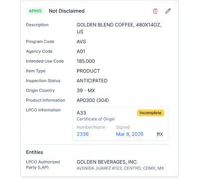 PGA screening and message set population in Cervo